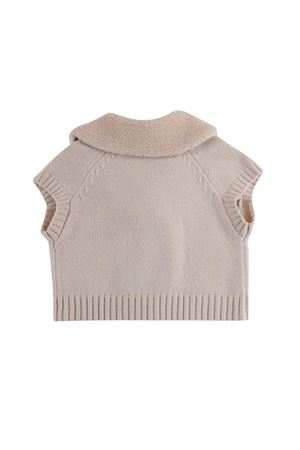 Gilet Nannie in lana merino Soft Sand DONSJE KIDS | 408530000037